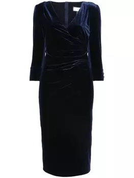 NISSA бархатное платье миди, синий
