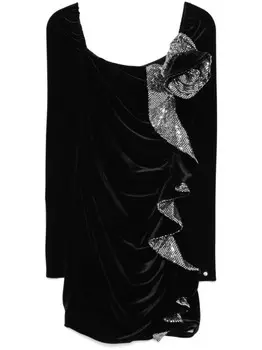 NISSA бархатное платье мини с пайетками, черный