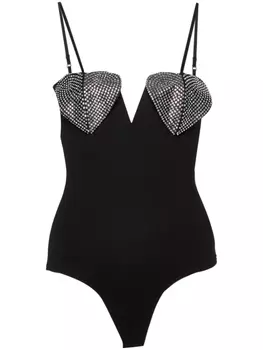 NISSA боди с кристаллами, черный