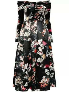 NISSA макси-платье с цветочным принтом, черный