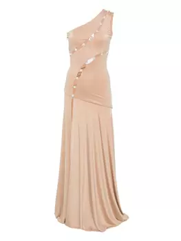 NISSA платье макси с кристаллами, нейтральный