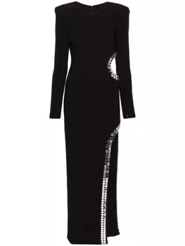 NISSA платье макси с пайетками, черный
