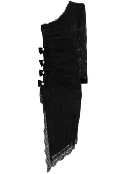 NISSA платье миди с кристаллами, черный