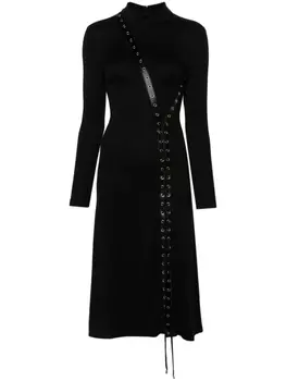 NISSA платье миди со шнуровкой, черный