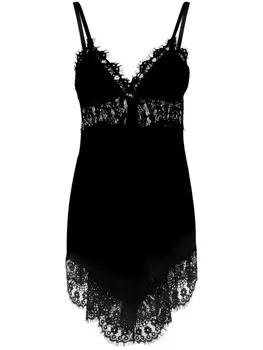 NISSA платье мини с кружевом, черный