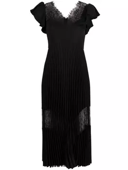 NISSA платье с V-образным вырезом и оборками, черный