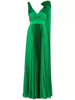 NISSA плиссированное макси-платье с бантом, зеленый