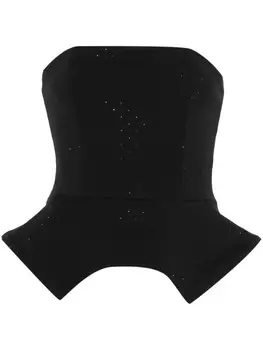 NISSA топ с кристаллами, черный