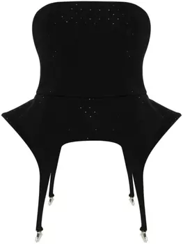 NISSA топ со стразами, черный