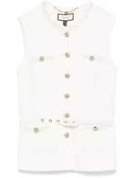 NISSA жилет из ткани букле, белый
