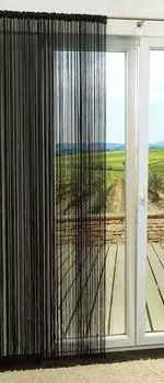 Нитяная штора из LYSEL - полоска одного цвета размерами ширина: 100см высота: 320см черного цвета, черный