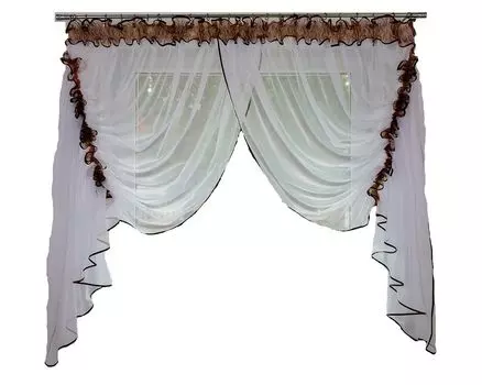 Нитяная штора «Принц», размер: 90х250см, цвет: голубой. Drapella, белый