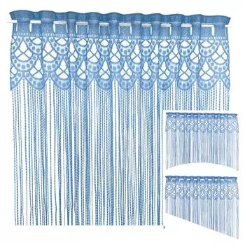 Нитяная занавеска heimtexland может быть обрезана по размеру, занавеска для защиты от насекомых, дверная занавеска, перегородка, тип 570, синяя, 250x145, синий