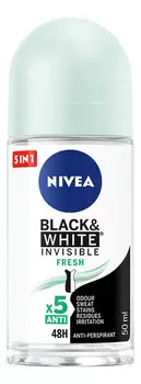 Nivea, Black&White Invisible Fresh, антиперспирант, 50 мл
