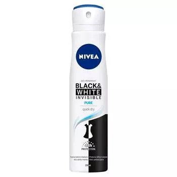 Nivea Black&White Invisible Pure антиперспирант для женщин, 250 ml