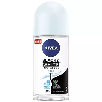 NIVEA Black&White Invisible Pure шариковый антиперспирант 50 мл