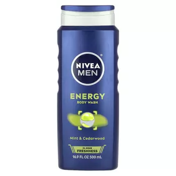 Nivea, Для мужчин, энергетический гель для душа, с мятой и кедром, 500 мл (16,9 жидк. унц.)