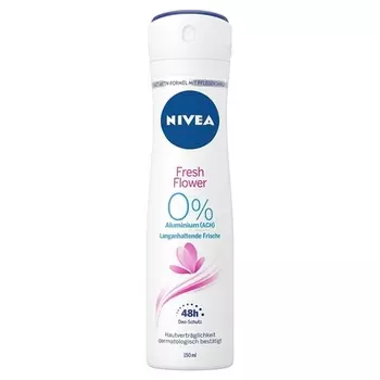 NIVEA Fresh Flower Deo Spray 150 мл — Дезодорант без алюминия (ACH) со свежим цветочным ароматом — 48-часовая защита и уникальная формула INFINIFRESH