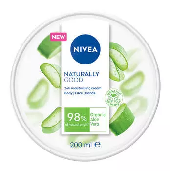 Nivea Крем для тела Naturally Good Cream для лица и рук с органическим алоэ вера 200мл