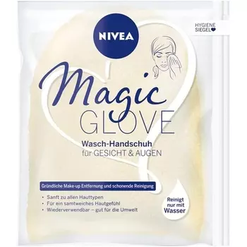 NIVEA Magic Glove Рукавица для мытья лица и глаз — Очищение лица без геля для умывания и мыла — Мягко очищает лицо и область вокруг глаз
