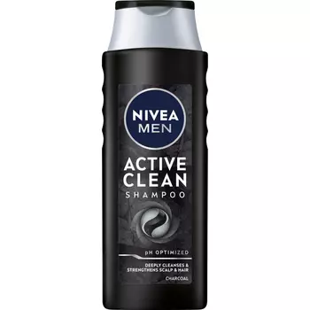 Nivea Men Active Clean шампунь для волос с активированным углем, 400 мл