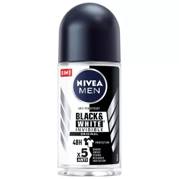 Nivea Men Black & White Invisible Original шариковый антиперспирант для мужчин, 50 мл