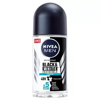 Nivea, Men Black&White Invisible Fresh шариковый антиперспирант 50мл