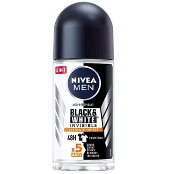 Nivea, Men Black&White Invisible Ultimate Impact шариковый антиперспирант 50мл
