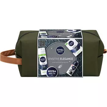 Nivea Men Sensitive Elegance набор успокаивающая пена для бритья 200мл + успокаивающий бальзам после бритья 100мл + универсальный крем 75мл + шариковый антиперспирант 50мл + косметичка