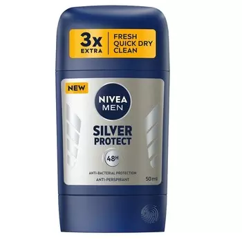 Nivea, Men Silver Protect, стик-антиперспирант, 50 мл