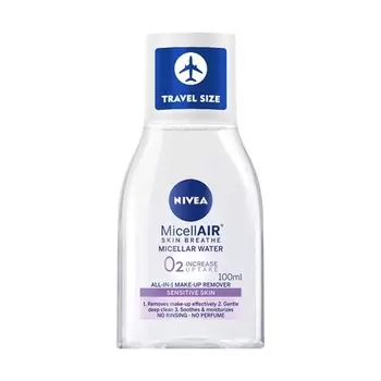 Nivea Micellair Skin Breathe Мицеллярное средство для снятия макияжа Water Travel, размер 100 мл
