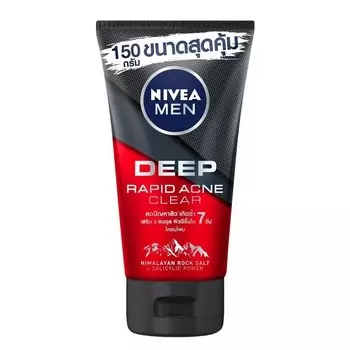 Nivea Мужская грязевая пена Deep Rapid Acne 150 г, Black