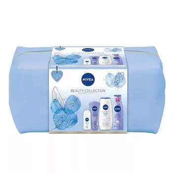 Nivea Набор Beauty Collection Гель для душа Creme Soft 250мл + разглаживающий крем для рук 100мл + роликовый антиперспирант Fresh Natural 50мл + разглаживающее молочко для тела Smooth Sensation 250мл + косметичка