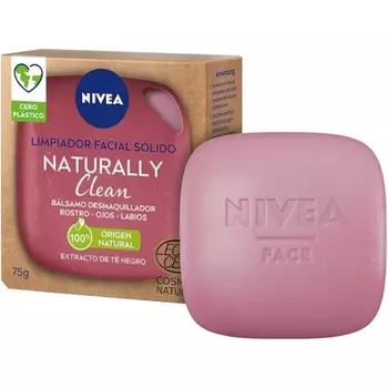 NIVEA Naturally Clean твердое очищающее средство для лица 75 г 99% натурального происхождения с экстрактом черного чая