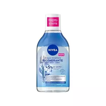 NIVEA Регенерирующая мицеллярная вода 400 мл Средство для снятия макияжа с лица и глаз с 5% сыворотки + комплекс аминокислот Очищающее средство для лица, глаз и губ Не требует смывания для уставшей кожи