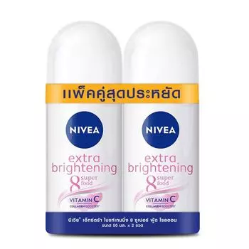 Nivea Roll On Extra Brightening 8 Super Food 50 мл в двойной упаковке, Pink
