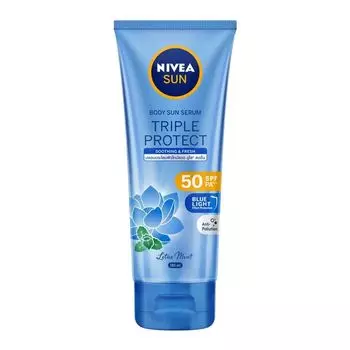 Nivea Солнцезащитная сыворотка для тела Triple Protect Soothing Fresh SPF50 PA+++ 180 мл, Blue