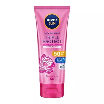 Nivea Солнцезащитная сыворотка для тела Triple Protect Extra Radiance Smooth SPF50 PA+++ 180 мл, Pink