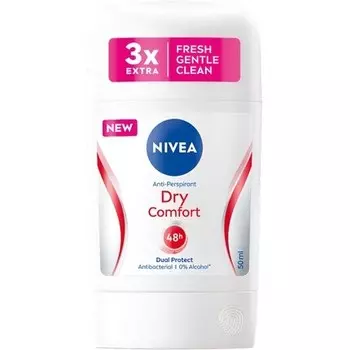 NIVEA Stick Dry Comfort Деликатная надежная формула двойного действия Антиперспирант Защита от пота 48 часов Запатентованная эмульсионная технология Экологичность для климата 50 мл