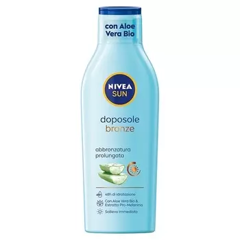 NIVEA SUN Milk After-Sun Bronze 200 мл, крем после загара с органическим алоэ вера и экстрактом промеланина, продлевает загар и увлажняет на 48 часов