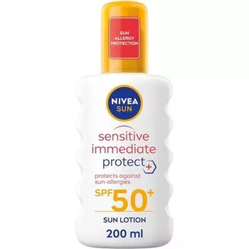 NIVEA SUN Sensitive Allergy Спрей для немедленной защиты SPF 50+ 200 мл Солнцезащитный крем для чувствительной кожи Водостойкий солнцезащитный крем