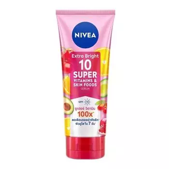 Nivea Сыворотка для кожи Extra Bright 10 Supervitamins SPF15 180 мл, Pink