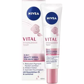 NIVEA VITAL Сияющий цвет лица косметическая сыворотка 3-в-1 для зрелой кожи 40 мл