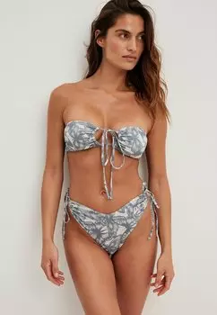 Низ бикини MIT DOPPELTEM KORDELZUG NA-KD, синий принт