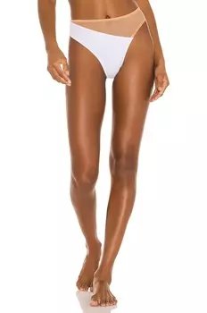 Низ бикини Norma Kamali Snake Mesh, цвет White & Nude Mesh