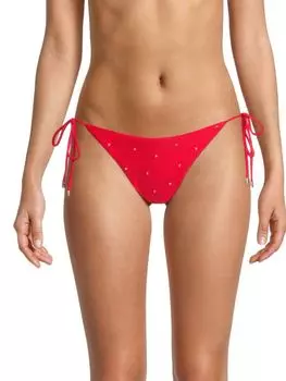 Низ бикини с низкой посадкой и вышивкой в форме сердца Pq, красный