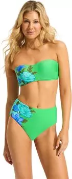 Низ бикини Seafolly High-Waisted Full Coverage Low Legline Bikini Bottoms, цвет Garden Party Black