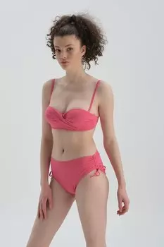 Низ бикини со сборками цвета фуксии для женщин Dagi, розовый