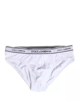 Нижнее белье из белого хлопка стрейч, стандартные трусы Dolce & Gabbana, White