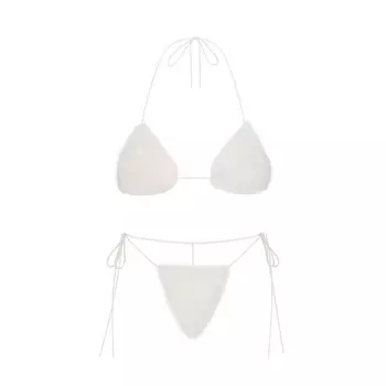 Нижнее белье из искусственного меха Skims Limited Edition, белый